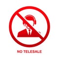 No telesale sign isolated on white background Royalty Free Stock Photo