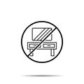 No television, room, hotel icon. Simple thin line, outline vector of hotel service ban, prohibition, forbiddance icons for ui and