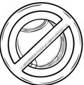No Tennis Allowed Sign Black and White Hand Drawn Simple Illustration Royalty Free Stock Photo