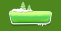 No Text Glossy Web Push Button Covered Snow Vector