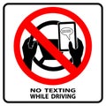 No texting, no cell phone use while driving Royalty Free Stock Photo