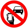 No texting and phone use while driving sign