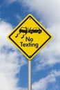 No Texting Yellow Warning Highway Road Sign Royalty Free Stock Photo