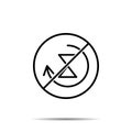 No time left icon. Simple thin line, outline vector of time ban, prohibition, embargo, interdict, forbiddance icons for ui and ux