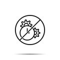 No time, setting icon. Simple thin line, outline vector of time ban, prohibition, embargo, interdict, forbiddance icons for ui and Royalty Free Stock Photo