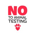 No to animal testing sign.