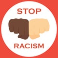 No to racism illustration. Discrimination symbol.