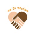 No to racism illustration. Discrimination symbol.