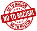 No to racism red grunge round vintage stamp