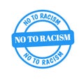 NO TO RACISM round grunge vintage ribbon stamp