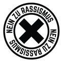 No to racism stamp in german