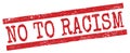 NO TO RACISM text on red lines stamp sign