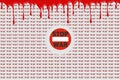 The no war sign. blood, concept and pattern of war. illustration