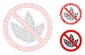 No Tobacco Vector Mesh Wire Frame Model and Triangle Mosaic Icon