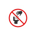 No toilet icon, No littering in toilet sign. Vector illustration, flat design Royalty Free Stock Photo