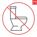 No toilet line icon