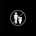 No toilet littering sign icon isolated on dark background Royalty Free Stock Photo