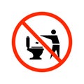 No toilet littering sign. Vector Royalty Free Stock Photo