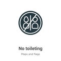 No toileting vector icon on white background. Flat vector no toileting icon symbol sign from modern maps and flags collection for Royalty Free Stock Photo