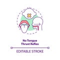 No tongue thrust reflex concept icon