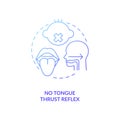No tongue thrust reflex concept icon