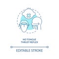 No tongue thrust reflex concept icon