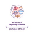 No torture or degrading treatment concept icon