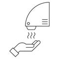 Hand dryer line icon. Wash hands safely concept. Automatic hand dryer machine with sensor. Royalty Free Stock Photo