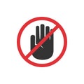 No touch hand icon in a flat design. Vector illustration Royalty Free Stock Photo