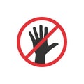 No touch hand icon in a flat design. Vector illustration Royalty Free Stock Photo