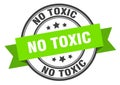 no toxic label sign. round stamp. band. ribbon