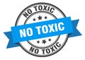 no toxic label sign. round stamp. band. ribbon