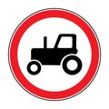 No tractor road sign Royalty Free Stock Photo