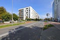 No traffic on the road in the Warsaw housing estate