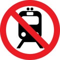 No trains sign