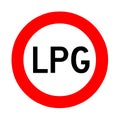No transit transport LPG roadsign