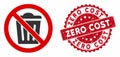 No Trash Can Icon with Distress Zero Cost Stamp
