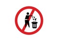 No trash or garbage prohibition sign notice figure Royalty Free Stock Photo