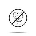 No tree, jacaranda icon. Simple thin line, outline vector of tree ban, prohibition, embargo, interdict, forbiddance icons for ui