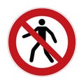 No trespass sign , crossing forbidden sign - vector illustration Royalty Free Stock Photo