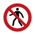 No trespass sign , crossing forbidden sign - vector illustration