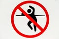 No trespassing and fence jumping danger sign Royalty Free Stock Photo