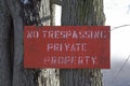 No Trespassing Private Property Red Sign