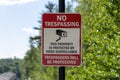 No Trespassing, This Property is Protected by Video Surveillance, Sign Royalty Free Stock Photo