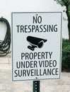 No Trespassing Property Under Video Royalty Free Stock Photo