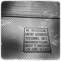 No trespassing sign, Atlanta Hartsfield Airport Royalty Free Stock Photo