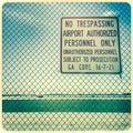 No trespassing sign on fence, Atlanta Hartsfield Airport Royalty Free Stock Photo