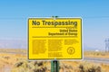 No trespassing sign by order of the United States Department of Energy