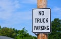 No truck parking sign. Royalty Free Stock Photo