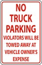 No Truck Parking Violators Towed Sign On White Background Royalty Free Stock Photo